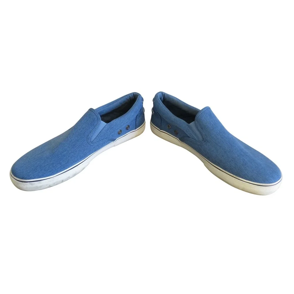 Guy Harvey Mens Pacific Oxford Blue Textile Slip On Sneakers Size 13‎